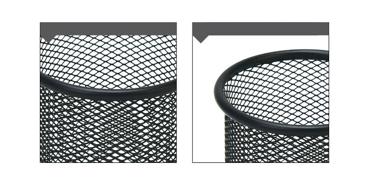 Comix Silver Black Durable Iron Mesh Round Pen Holder