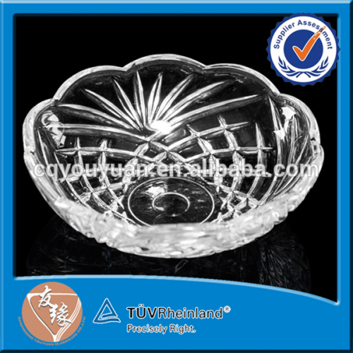 Wholesale Round Clear Beaded Glass Fruit Bowl