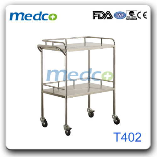 Hospital Stainless steel instrument trolley T402