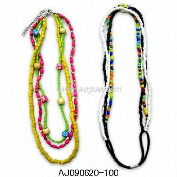 colorized wood beads necklace necklace