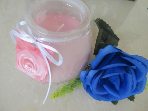 Best Smelling Rose Frosted Glass Candle