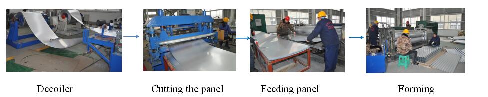 8feetGalvanized steel barrel corrugated roofing sheet machine