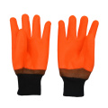 Fluorescencyjne pomarańczowe rękawice powlekane PVC Sandy wykończenie