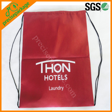 Custom recycle non woven laundry bag with drawstring
