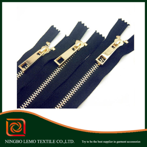 lemo plated gold brass zipper, autolock slider