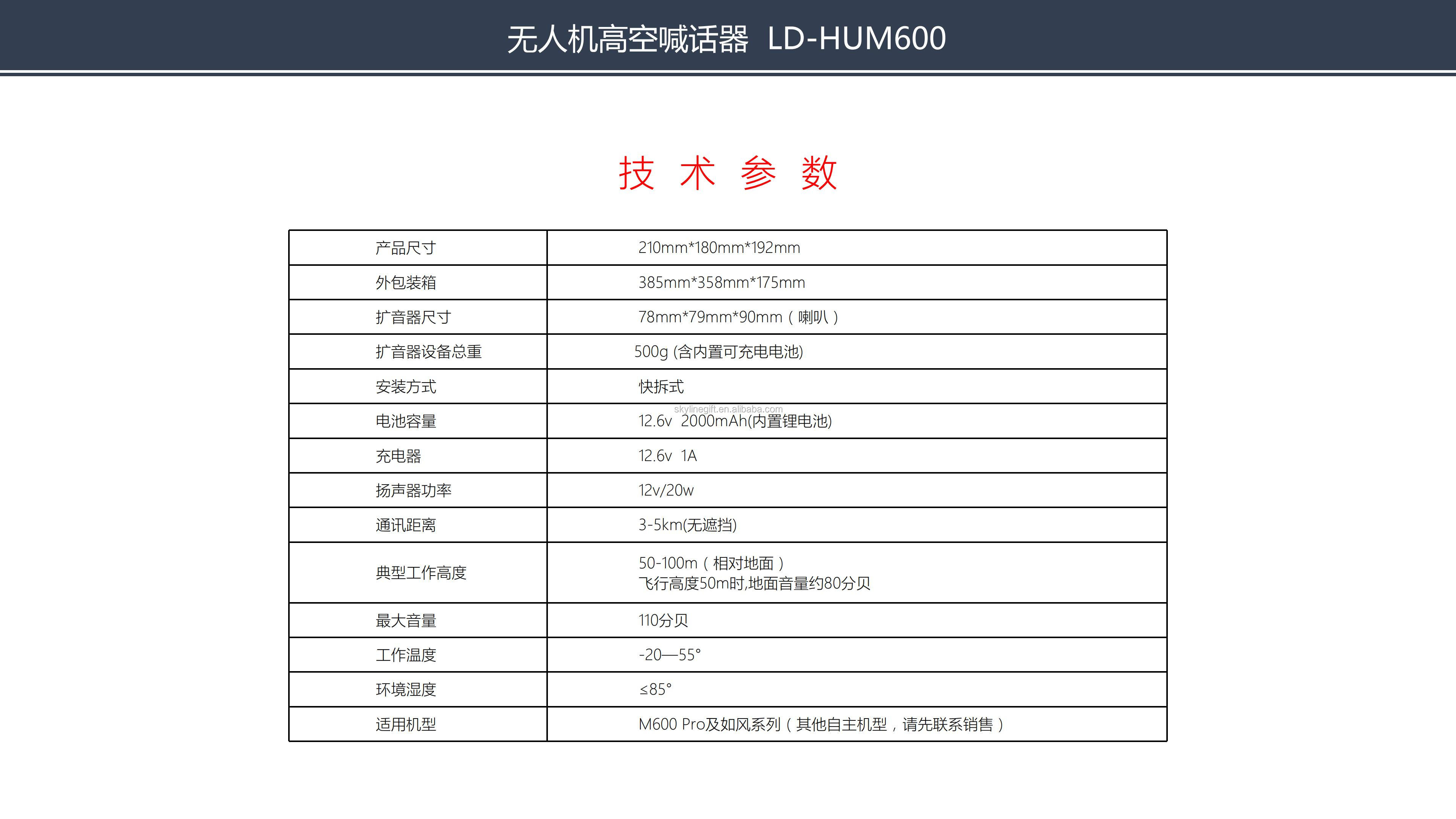 Drone Loudspeaker professional drone accessories LD-HUM 600 Loudspeaker for m600