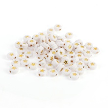 700pcs White Acrylic Gold Star Shape Star Beads