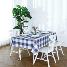 Wholesale Custom Luxury Plaid Long Round PVC Tablecloth