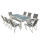 9pcs alu. Textilene extension dining set