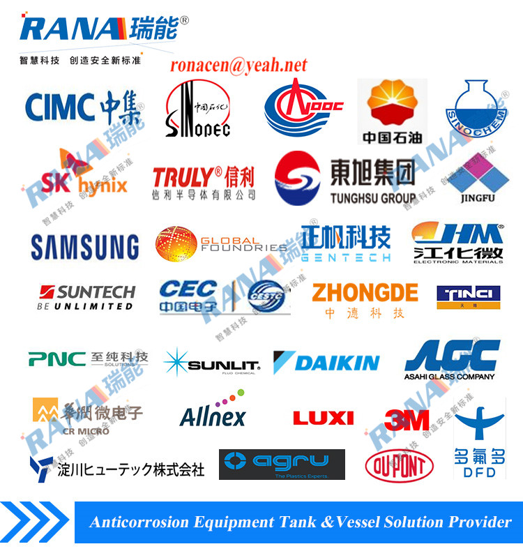 Bekalan tangki PTFE fluoroplastik untuk menyimpan potassium gred elektronik