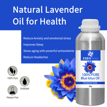Venta directa 100% Pure Nature Blue Lotus Essential Oil en granel para difusor