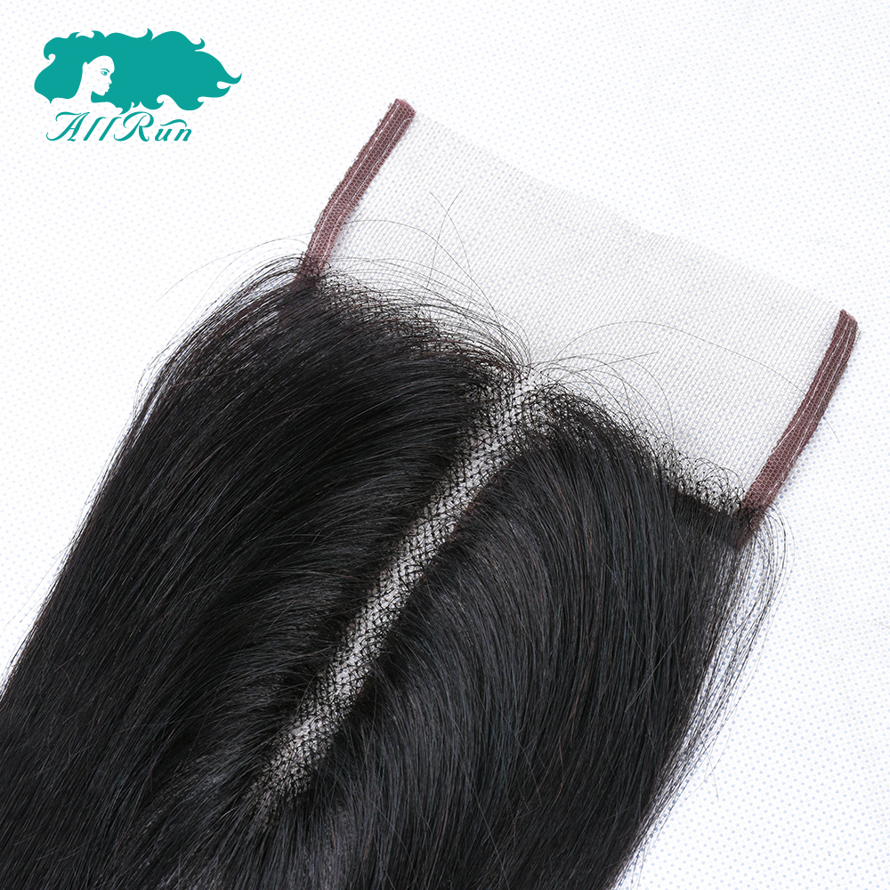 Allrun Latest Original I part 10A  4x4 Swiss Lace Natural Color 100% Brazilian Virgin Human Hair Straight 8"-20" Lace Closure