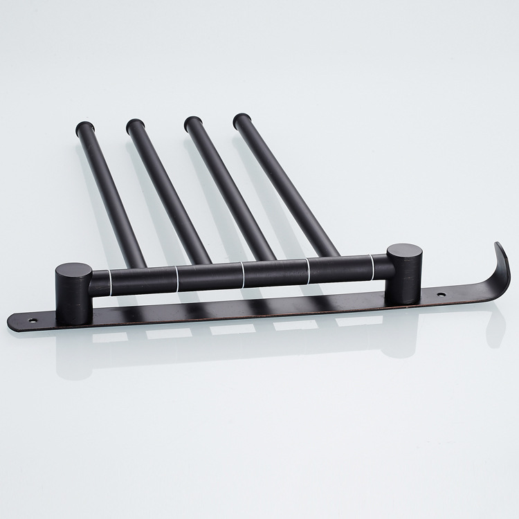 옷 걸이를 가진 자전 수건 막대기를 접히는 까만 청동 색 스테인리스 움직일 수있는 수건 바