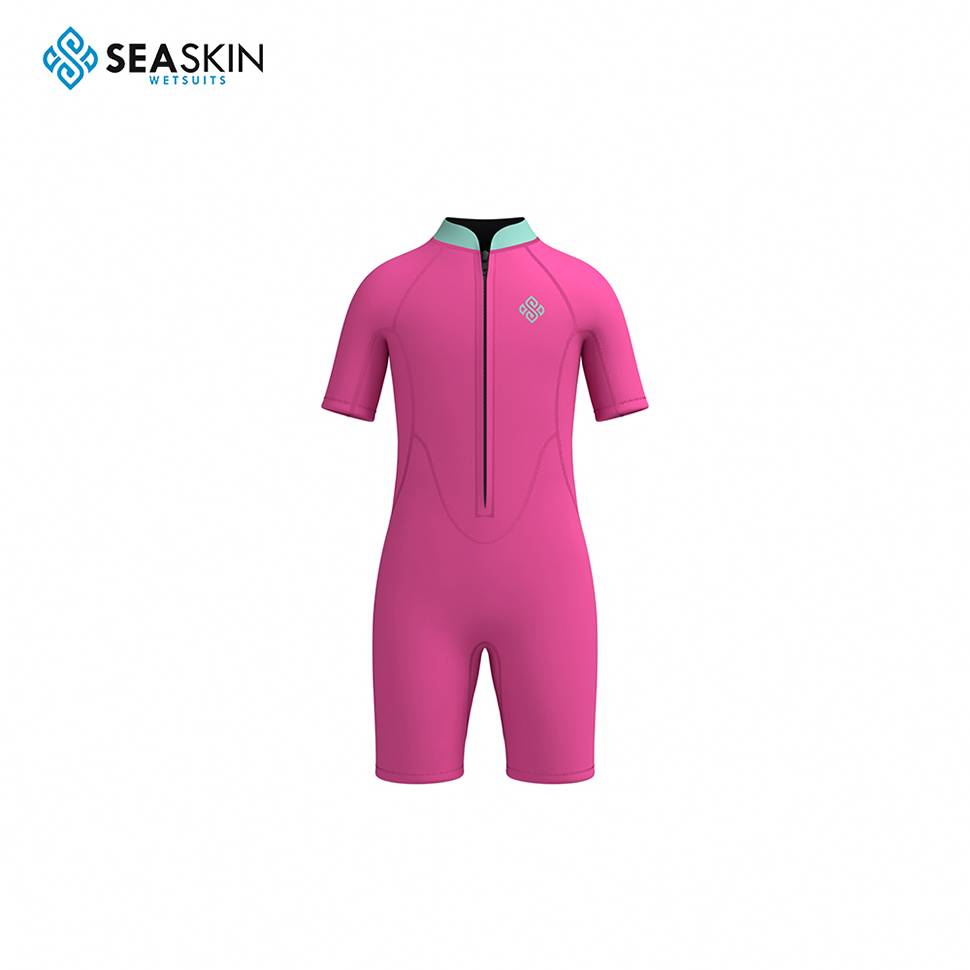 Zeezintkinderen 2 mm neopreen front ritssluiting shorty wetsuit