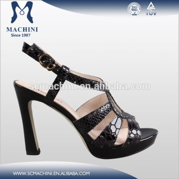 Sanke leather high heel woman dress sandals