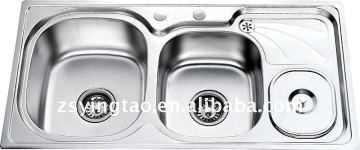 double drainer single board sink