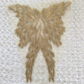 Patch de vêtements de broderie de fleurs de maille de paillettes d&#39;or