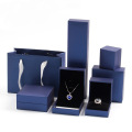 Blue Cardboard Packaging Jewelry Box Caixa de presente dobradiça