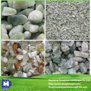 Gravel pebble stone in bulk, Green jade stone, Raw jade stone 3-120mm