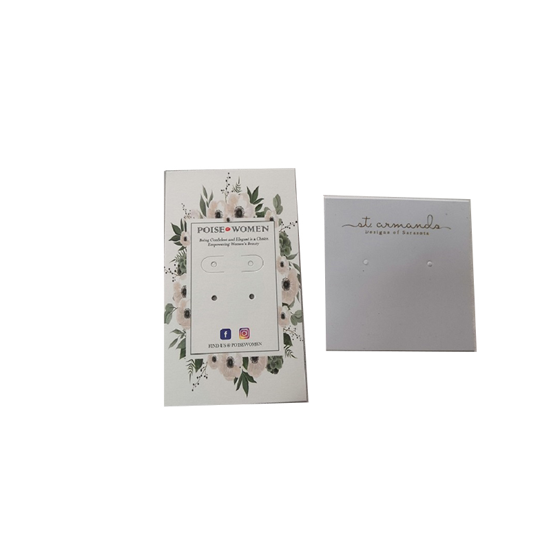 white paper hanging display card clips earing paper card holder