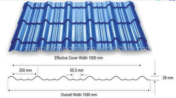 Negeria Al-zinc step tile roofing panel roll forming machine for sale