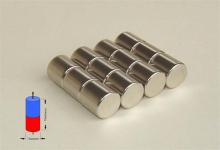 D8x10mm N35 Nickel cylinder neodymium magnet