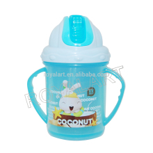 Plastic baby drinking cup with straw