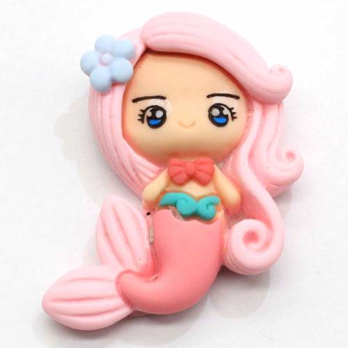 32mm Kawaii simulación arcilla polimérica muñeca espalda plana princesa resina cabujones para bricolaje pelo arco teléfono decoración álbum de recortes