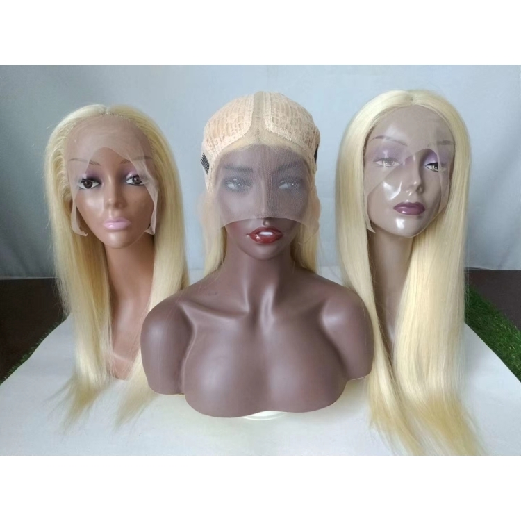 Wholesale 613 middle part lace frontal wig Indian Silk straight 13x4 lace wig  Raw Virgin Cuticle Aligned indian Human Hair wig