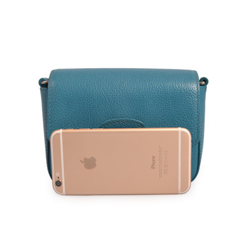 Aquamarine Leather Phone Small Purse Women Crossbody