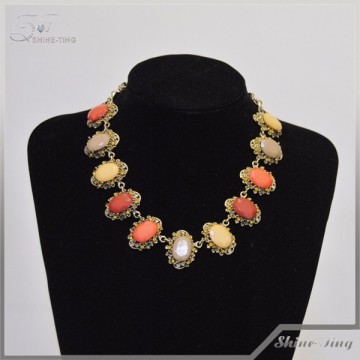 elegant jewelry wholesale colored imitation gemstone necklace