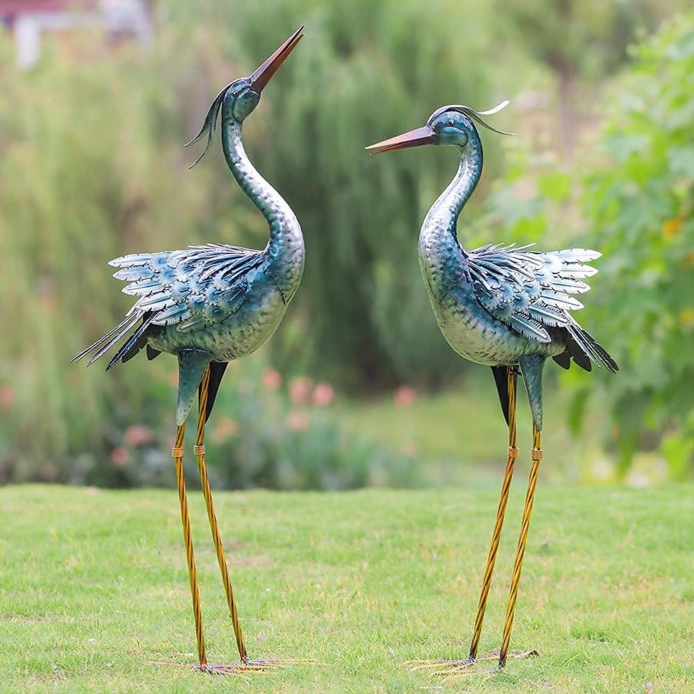 Grandes estatuas de grúas de jardín