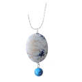 Natural Gemstone Agate Necklace with Silver Chain