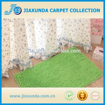 vivid green polyester cotton shaggy chenille rug