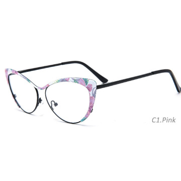 Popular Metal Cat Eye Eyeglass Frames with Airbrushed Paint Finish