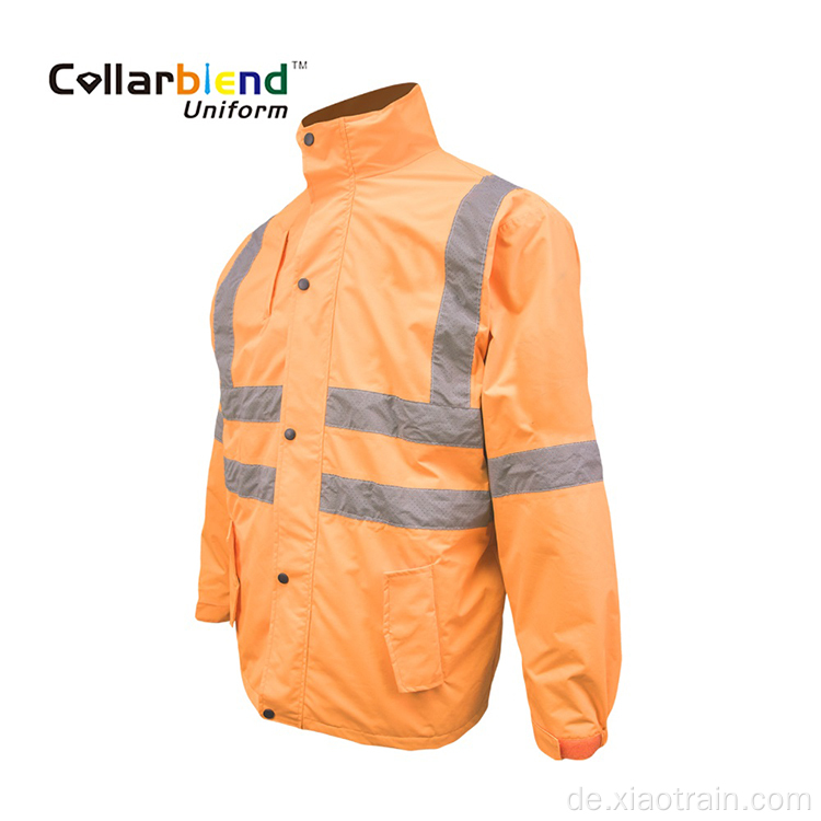 Hallo Vis Orange Winter Safety Coat
