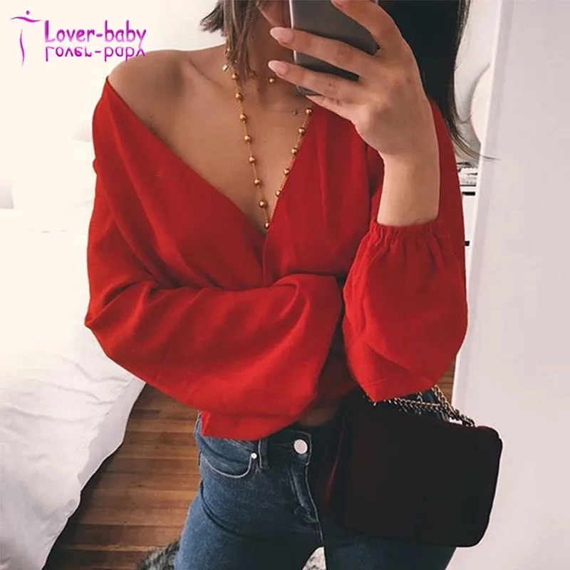 Two-Ways Wear Backless Knot Deep V-Neck Chiffon Blouse