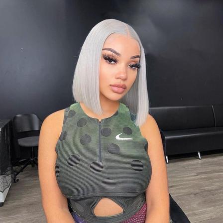 Silver Grey Straight Bob Wig