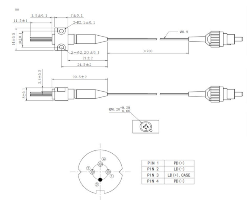 Manufacture Fiber-Coupled Coaxial Package 1310nm 10mW DFB Laser