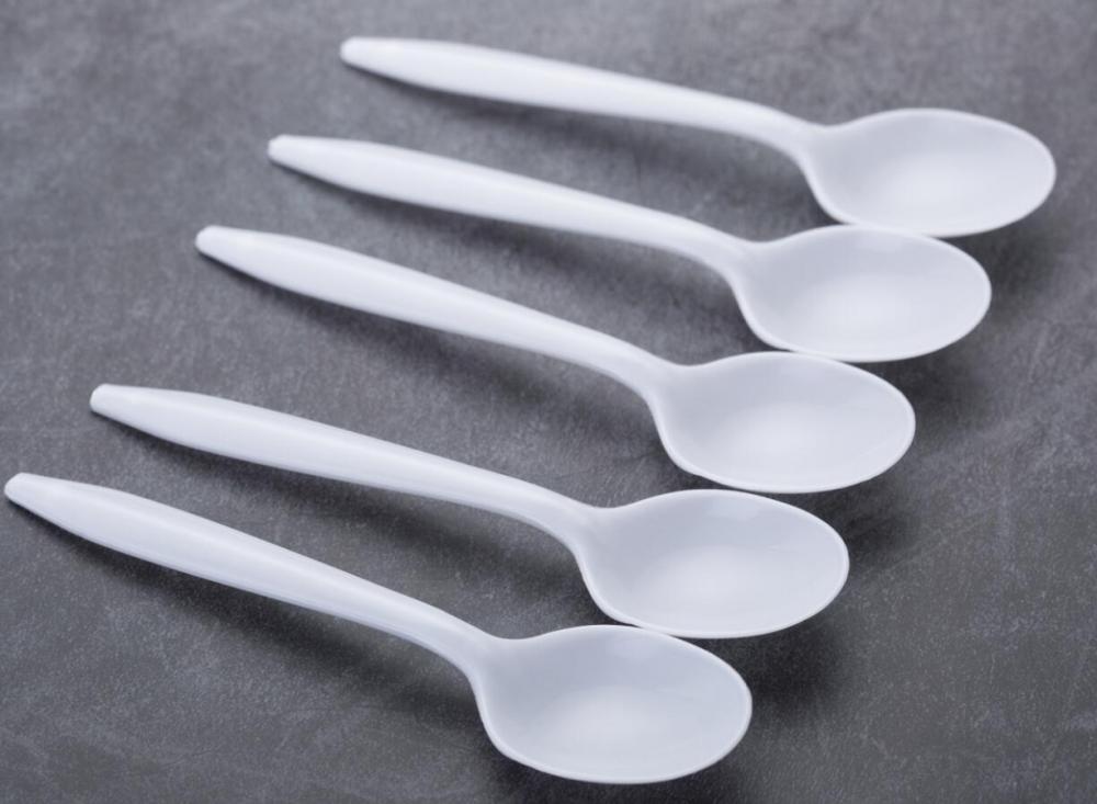 White Disposable Plastic Spoon