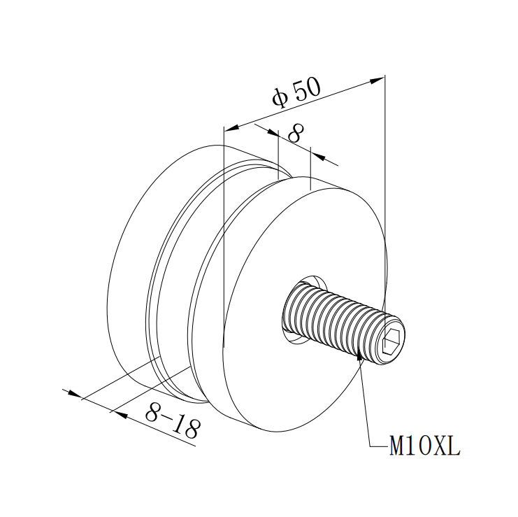 Stainless Steel Glass Adjusteble Standoff Glass Wall Mount Connector