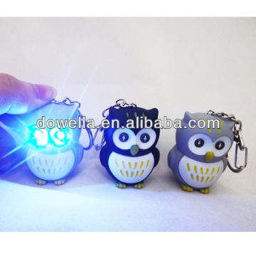 owl voice flashing keychain for promotion gift custom sound keychain