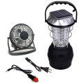 Solar lantern with hand crank