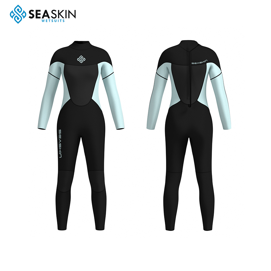 Logo Custom Seaskin Wetsuit Neoprene Tahan Lama untuk Wanita