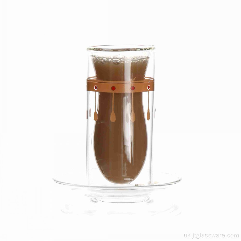 Маленька скляна чашка кави друку логотип