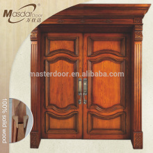 Main entry double wood door designs for houses