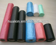 plastic garbage bags on rolls