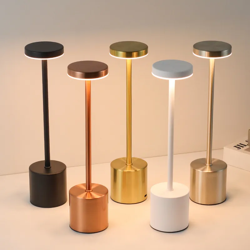 Rechargeable Battery-Powered LED Table Lamp - 3 Color Dimmable Light
