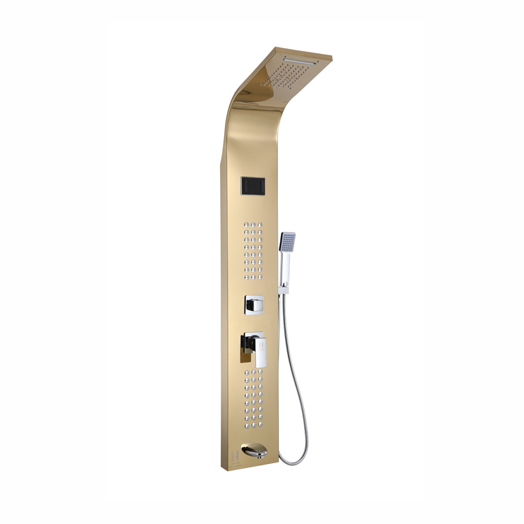 Wall mounted bathroom LED smart shower panel stainless steel rain shower