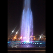floating pool fountain with lights